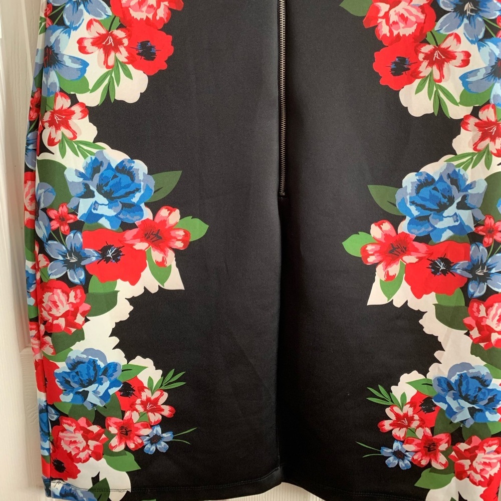 NY Collection Black Floral Women’s Dress Size Medium - Picture 16 of 17